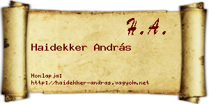 Haidekker András névjegykártya
